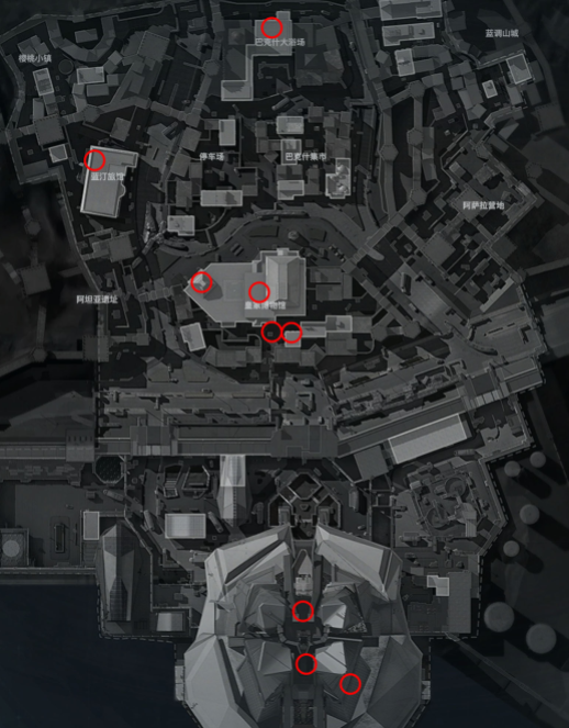 巴克什八个非洲之心点位地图